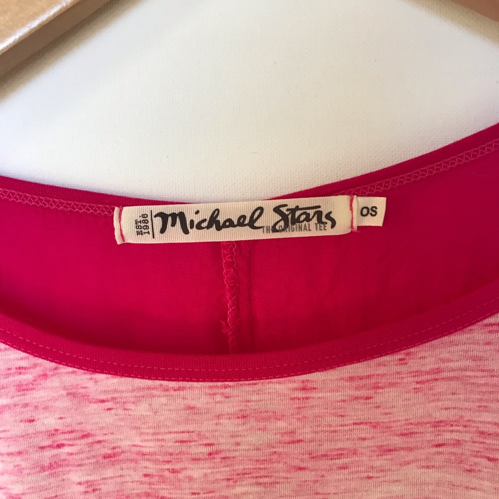 Michael Stars Hot Pink Tee - Picture 4 of 4